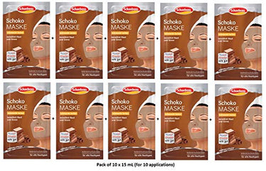 Schaebens Schoko Gesichtsmaske - verwöhnt Haut und Sinne - (10 Einheiten mit je 15 mL - Für 10 Anwendungen) - Für alle Hauttypen im Sale